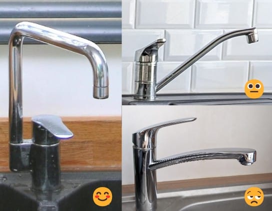 Images de robinets avec des émojis pour illustrer les formes qui conviennent ou non au prime rite